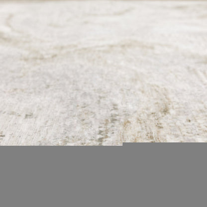 2' X 8' Ivory Tan Beige Grey And Brown Abstract Power Loom Stain Resistant Runner Rug