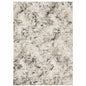 8' X 11' Ivory And Gray Abstract Area Rug