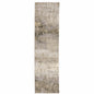 2' X 8' Beige Grey Ivory Tan And Brown Abstract Power Loom Stain Resistant Runner Rug