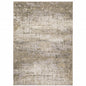 5' X 8' Beige Grey Ivory Tan And Brown Abstract Power Loom Stain Resistant Area Rug