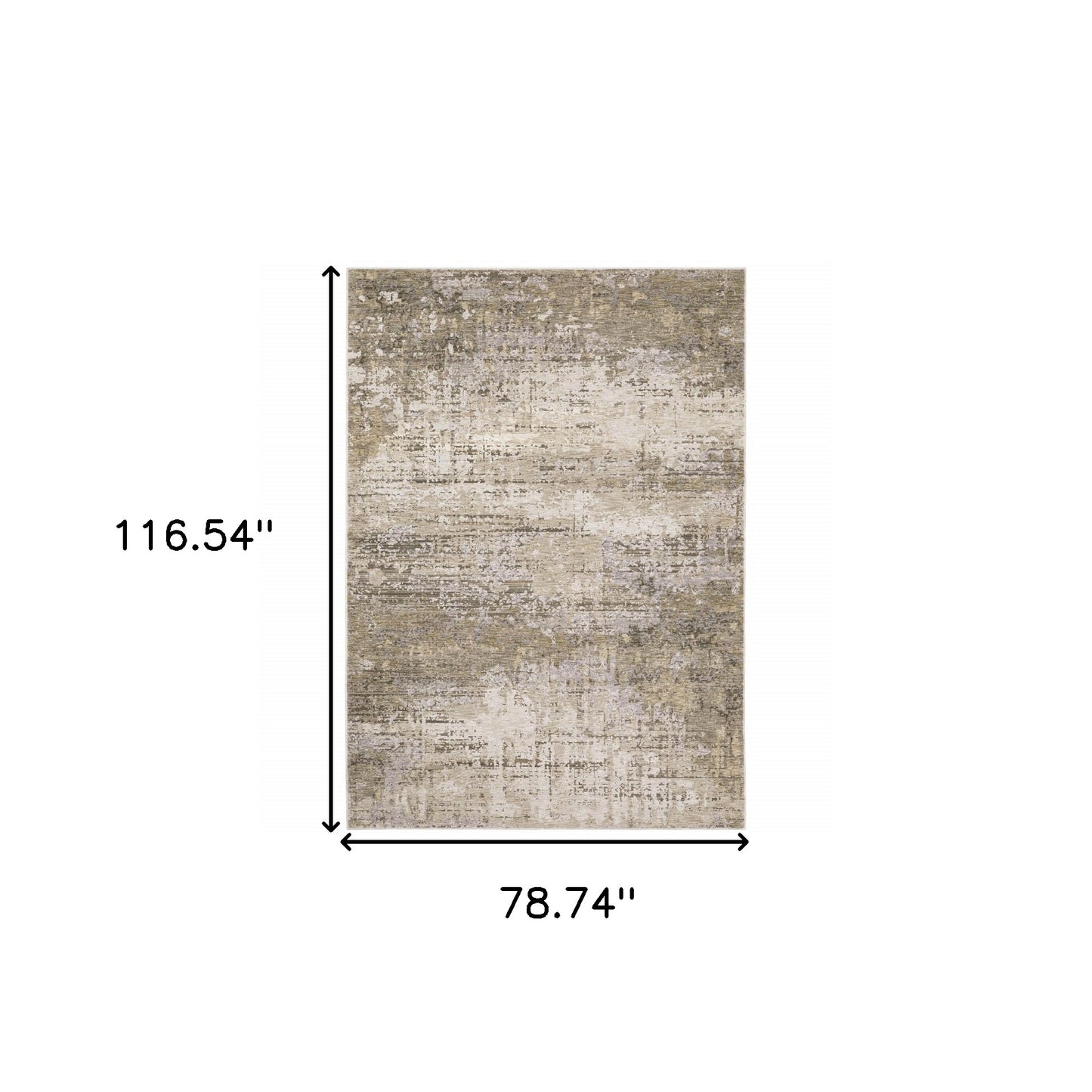 6' X 9' Beige Grey Ivory Tan And Brown Abstract Power Loom Stain Resistant Area Rug