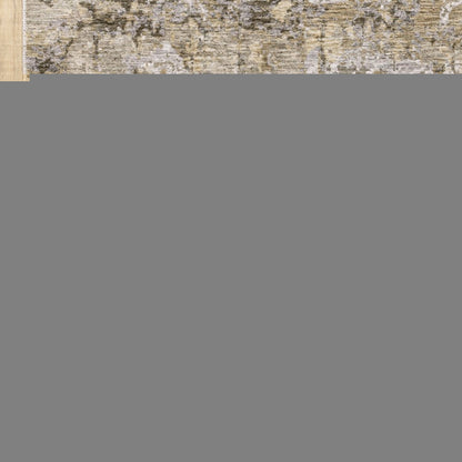 8' X 11' Beige And Gray Abstract Distressed Area Rug