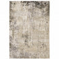 5' X 8' Beige Grey Ivory Tan And Brown Abstract Power Loom Stain Resistant Area Rug