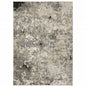 5' X 8' Grey Ivory Beige Charcoal Black Tan And Brown Abstract Power Loom Stain Resistant Area Rug