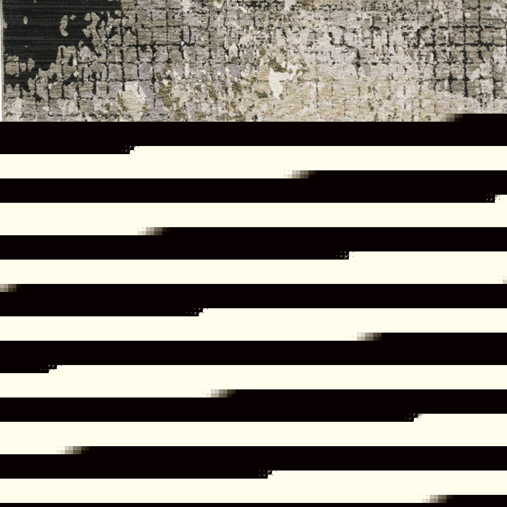6' X 9' Grey Ivory Beige Charcoal Black Tan And Brown Abstract Power Loom Stain Resistant Area Rug