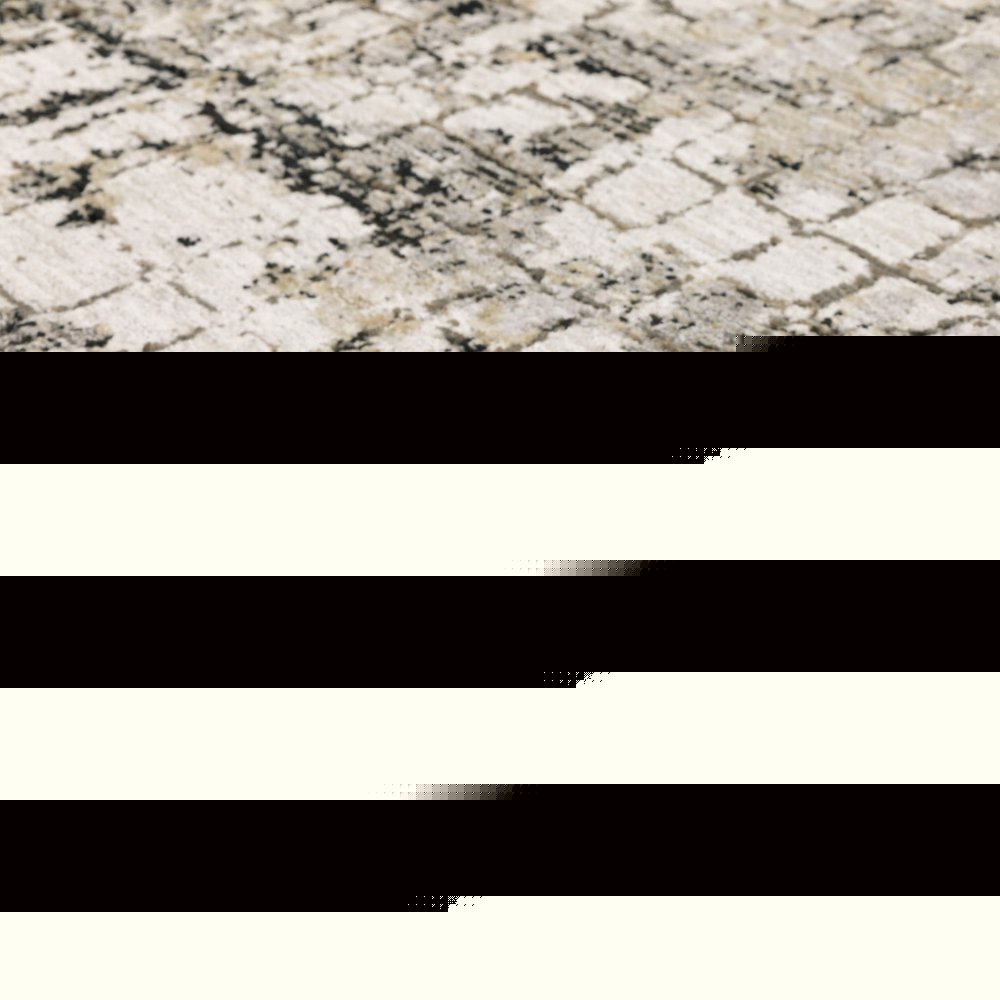 10' X 13' Grey Ivory Beige Charcoal Black Tan And Brown Abstract Power Loom Stain Resistant Area Rug