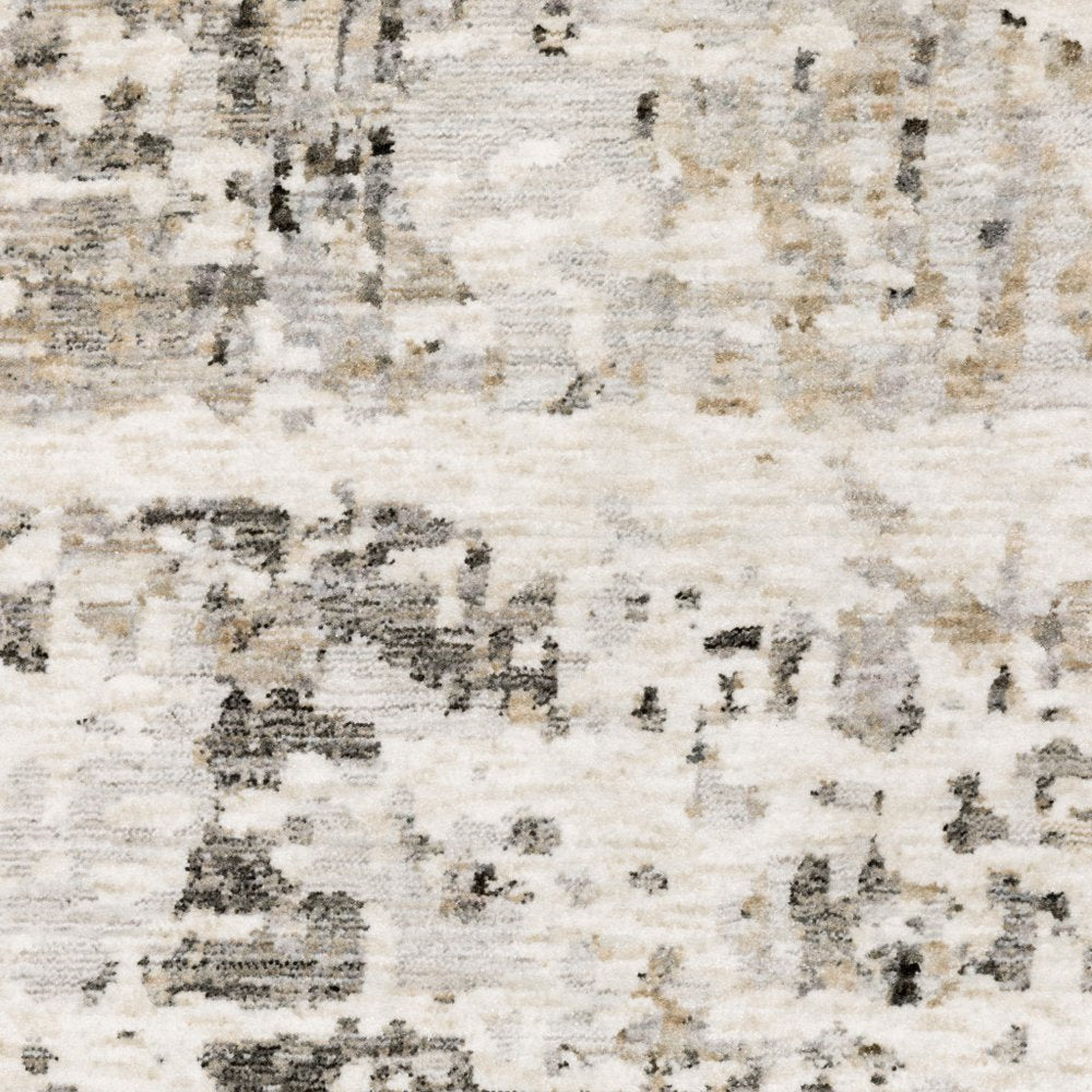 3' X 5' Gray And Beige Abstract Distressed Area Rug