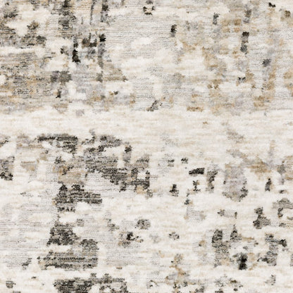 3' X 5' Gray And Beige Abstract Distressed Area Rug