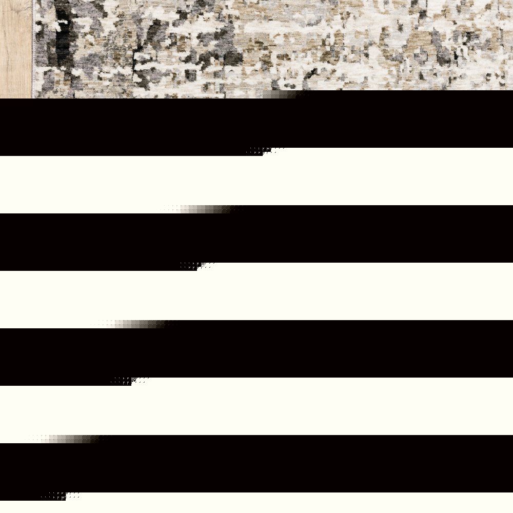 7' X 10' Gray And Beige Abstract Distressed Area Rug