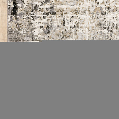 8' X 11' Gray And Beige Abstract Distressed Area Rug