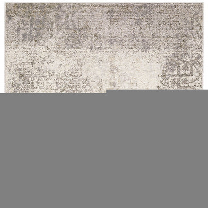 5' X 8' Ivory Grey Tan Brown And Beige Abstract Power Loom Stain Resistant Area Rug