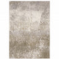 6' X 9' Ivory Grey Tan Brown And Beige Abstract Power Loom Stain Resistant Area Rug