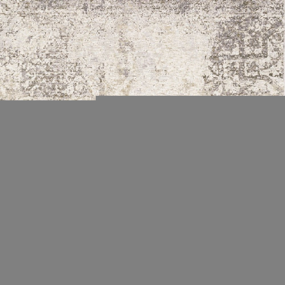 6' X 9' Ivory Grey Tan Brown And Beige Abstract Power Loom Stain Resistant Area Rug
