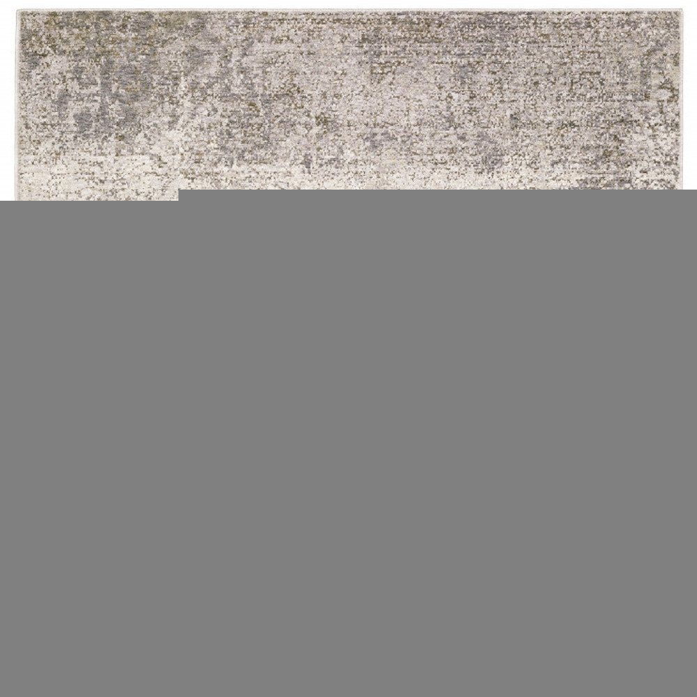 10' X 13' Ivory Grey Tan Brown And Beige Abstract Power Loom Stain Resistant Area Rug