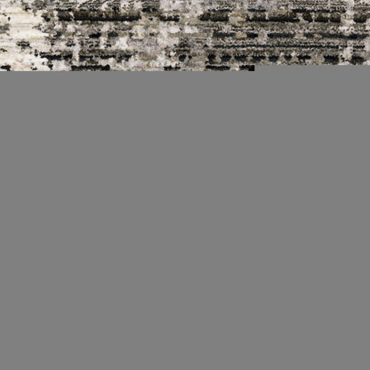 8' Gray And Beige Abstract Distressed Runner Rug