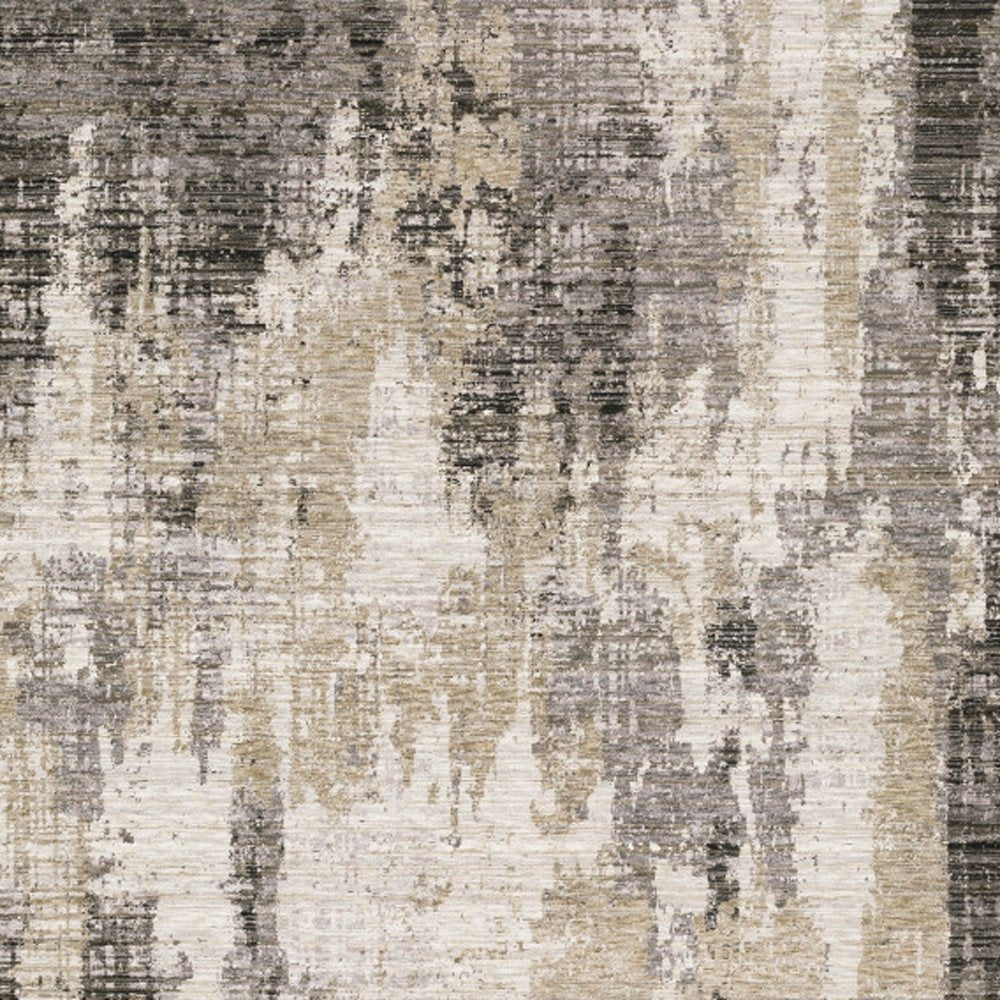 5' X 8' Gray And Beige Abstract Distressed Area Rug