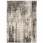 5' X 8' Gray And Beige Abstract Distressed Area Rug