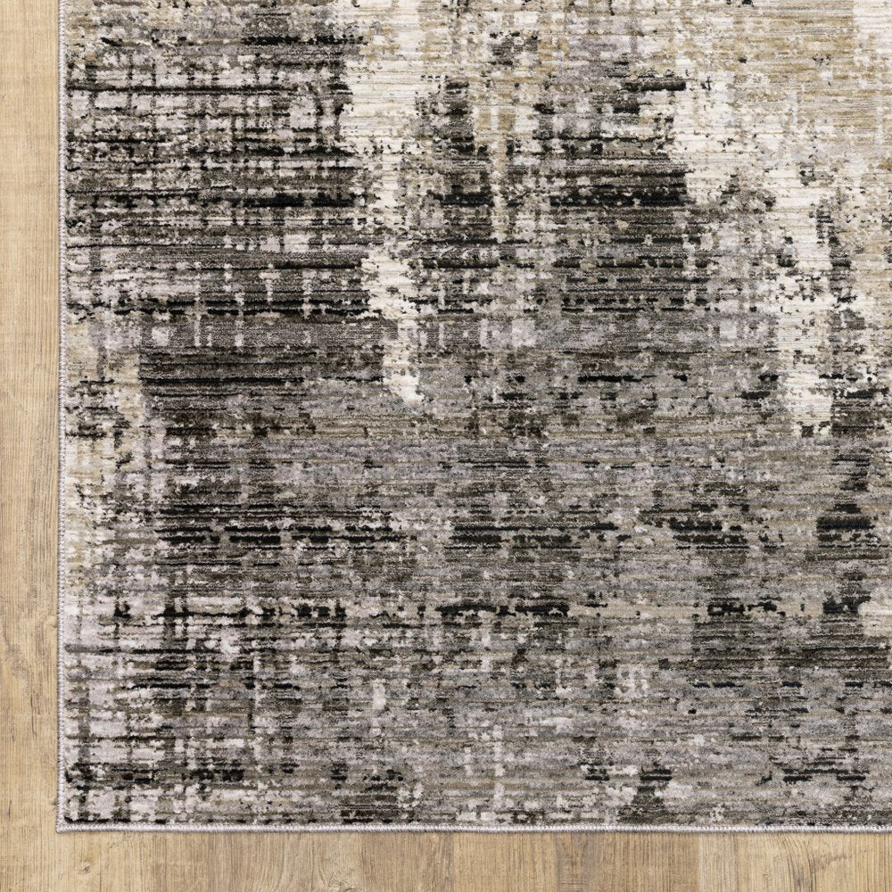 5' X 8' Gray And Beige Abstract Distressed Area Rug