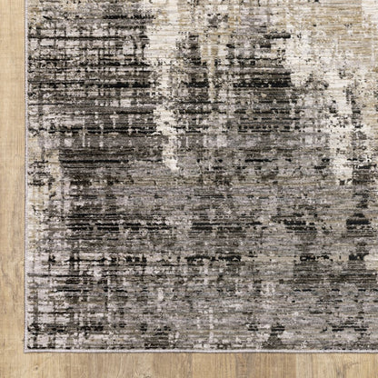 5' X 8' Gray And Beige Abstract Distressed Area Rug