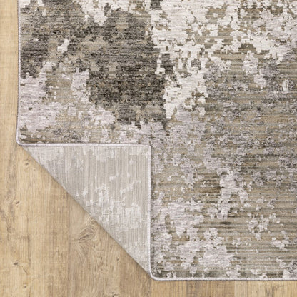 8' X 11' Gray And Ivory Abstract Distressed Area Rug