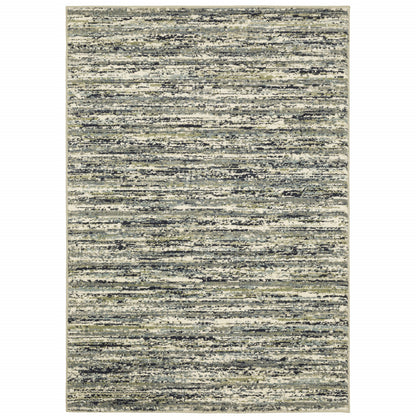 2' X 3' Blue Green Light Blue Grey And Ivory Abstract Power Loom Stain Resistant Area Rug