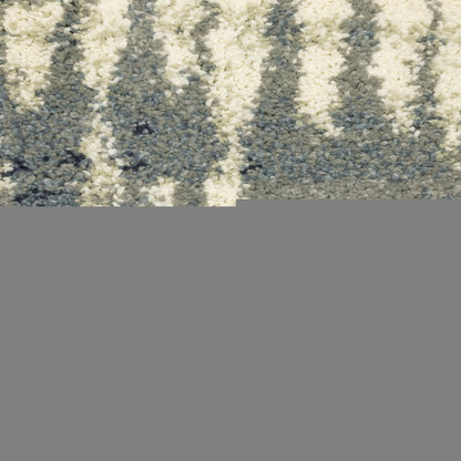 10' X 13' Grey Beige Blue And Light Blue Abstract Power Loom Stain Resistant Area Rug