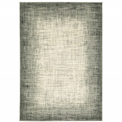 2' X 3' Grey Beige And Blue Power Loom Stain Resistant Area Rug