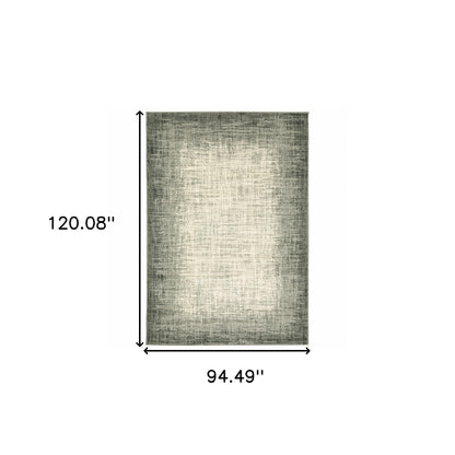 8' X 10' Grey Beige And Blue Power Loom Stain Resistant Area Rug