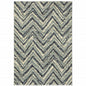 10' X 13' Blue And Ivory Geometric Area Rug