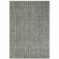 5' X 7' Blue Ivory Grey And Light Blue Geometric Power Loom Stain Resistant Area Rug