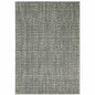 10' X 13' Blue And Ivory Geometric Distressed Area Rug