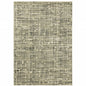 4' X 6' Beige Grey Ivory And Sage Blue Geometric Power Loom Stain Resistant Area Rug