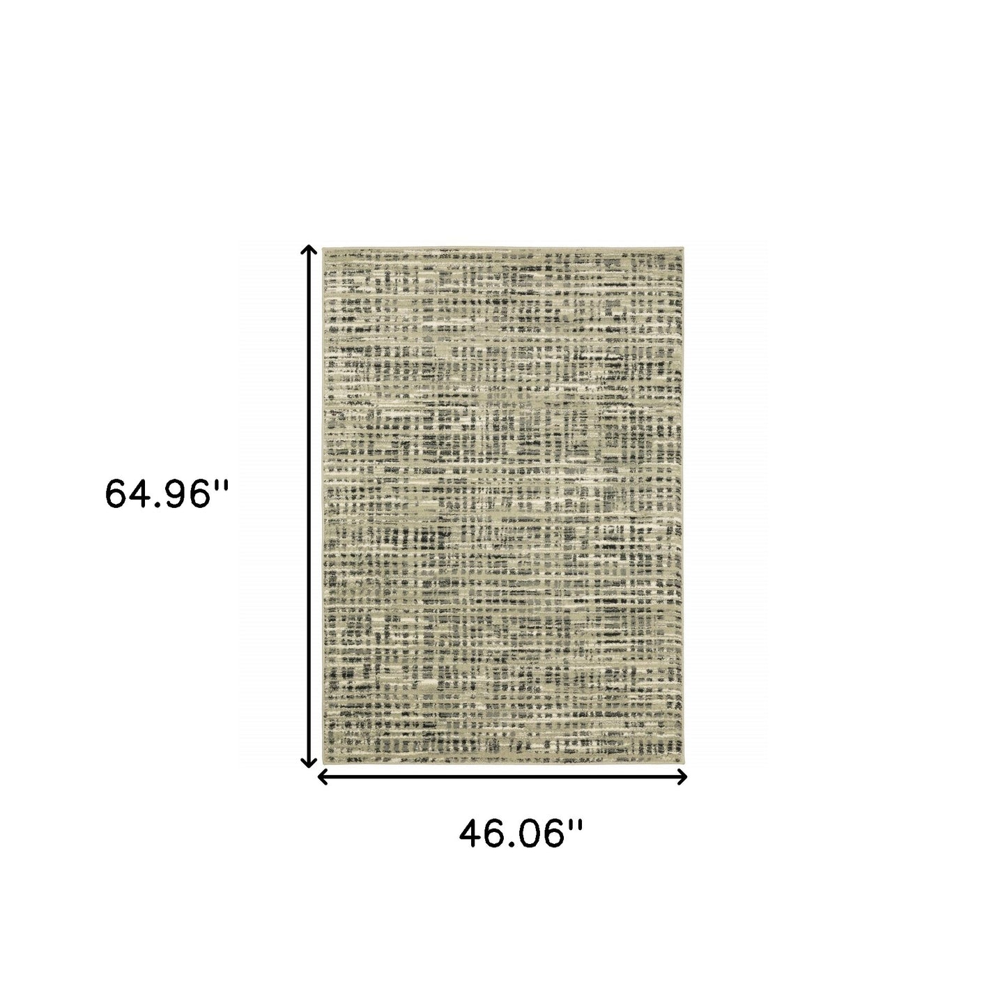 4' X 6' Beige Grey Ivory And Sage Blue Geometric Power Loom Stain Resistant Area Rug