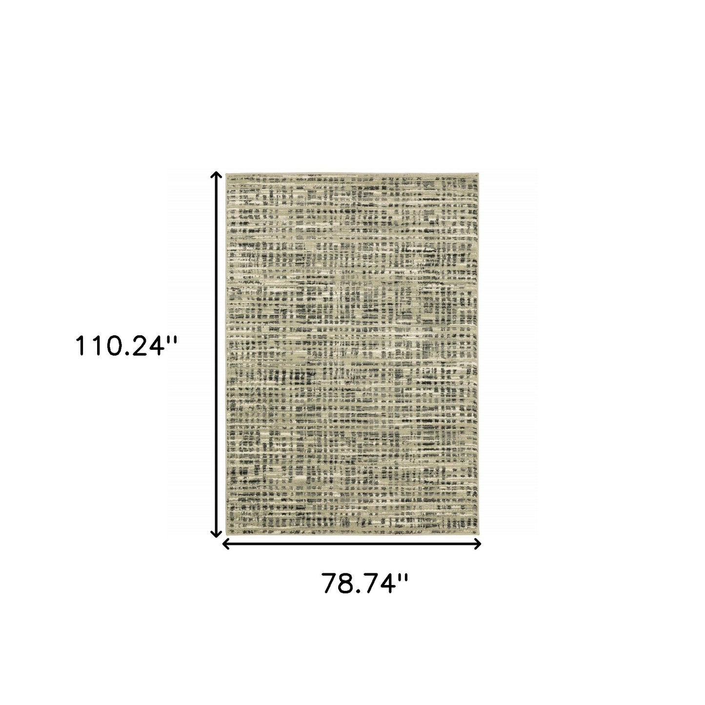 6' X 9' Beige Grey Ivory And Sage Blue Geometric Power Loom Stain Resistant Area Rug