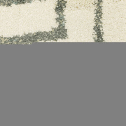 10' X 13' Gray And Ivory Geometric Power Loom Area Rug