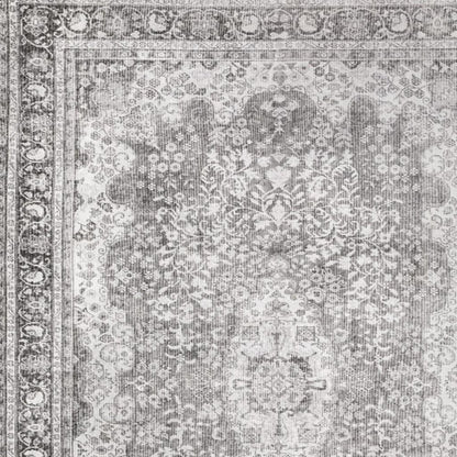 5' X 8' Grey Oriental Power Loom Stain Resistant Area Rug