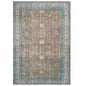 2' X 3' Gold And Grey Oriental Power Loom Stain Resistant Area Rug