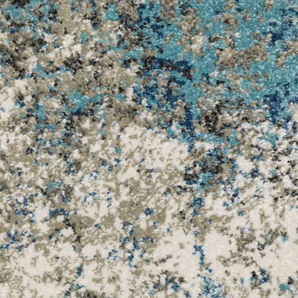 8' X 10' Blue And Beige Abstract Area Rug
