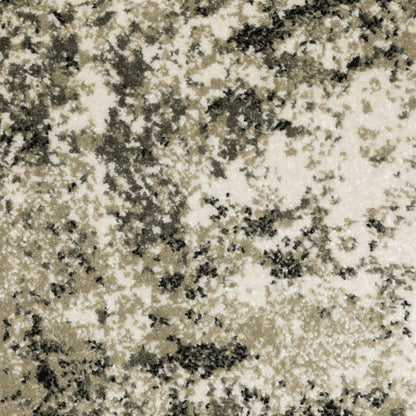 4' X 6' Charcoal Grey And Beige Abstract Power Loom Stain Resistant Area Rug