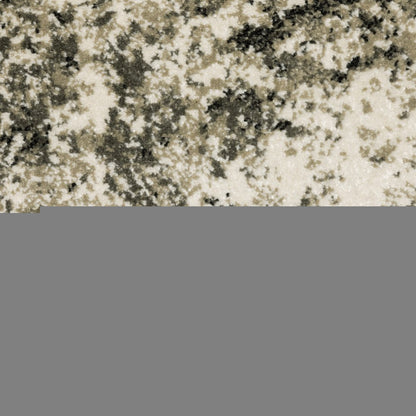 5' X 7' Charcoal Grey And Beige Abstract Power Loom Stain Resistant Area Rug