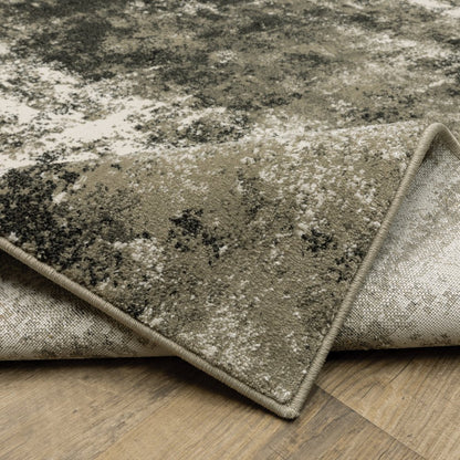 10' X 13' Charcoal And Beige Abstract Area Rug