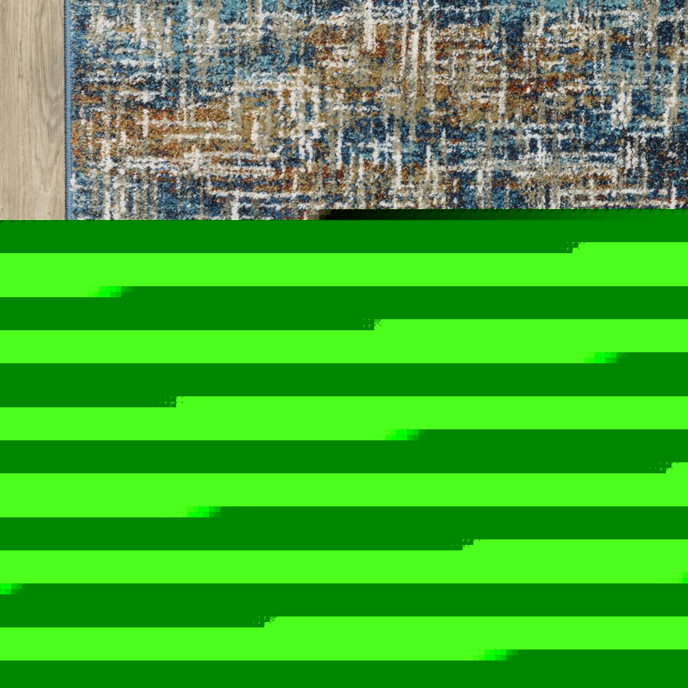 5' X 7' Blue Teal Gold Rust And Beige Abstract Power Loom Stain Resistant Area Rug