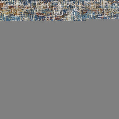 7' X 9' Blue And Beige Abstract Area Rug