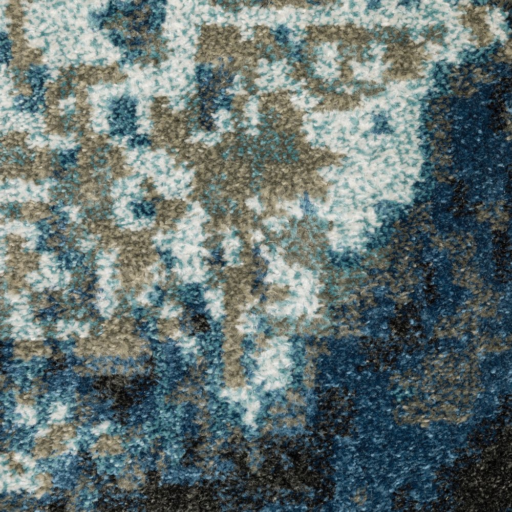 8' X 10' Blue And Beige Abstract Area Rug