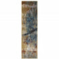 2' X 8' Blue Gold Teal Rust Grey And Beige Abstract Power Loom Stain Resistant Runner Rug