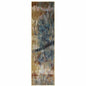 2' X 8' Blue Gold Teal Rust Grey And Beige Abstract Power Loom Stain Resistant Runner Rug