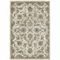 4' X 6' Beige Gold Blue And Grey Oriental Power Loom Stain Resistant Area Rug