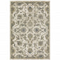 7' X 9' Beige And Gold Oriental Distressed Area Rug