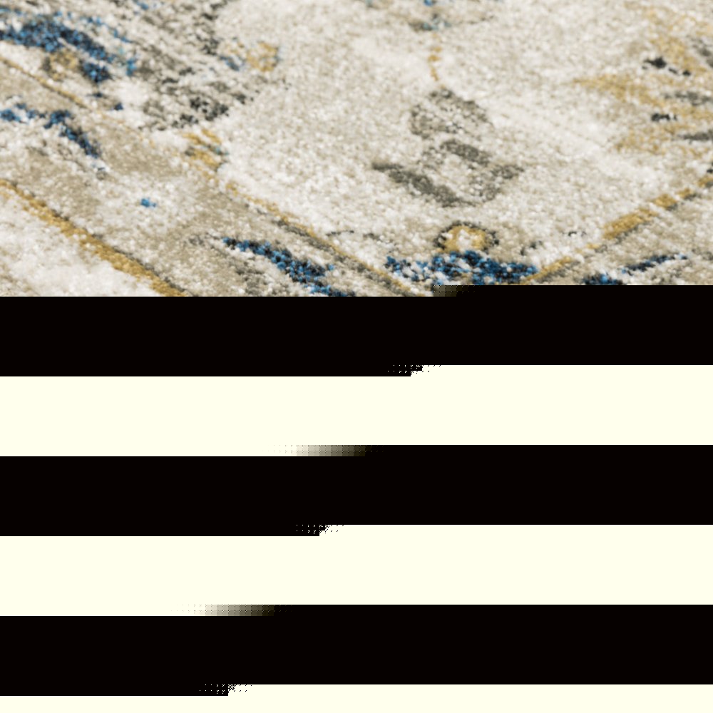 10' X 13' Beige And Gold Oriental Distressed Area Rug