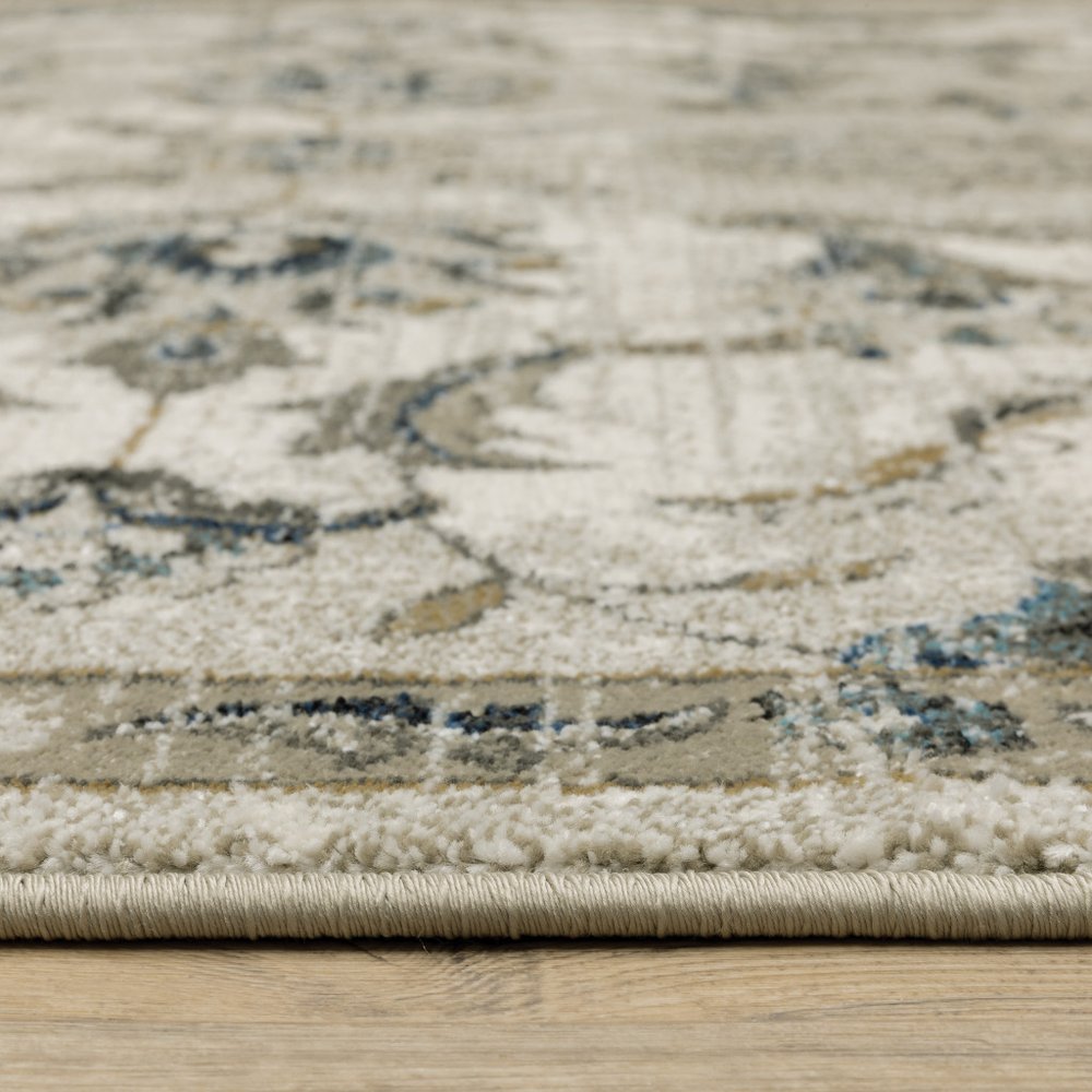 10' X 13' Beige And Gold Oriental Distressed Area Rug